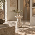 Erosion Bloom Sculptural Side Table & Art Pedestal