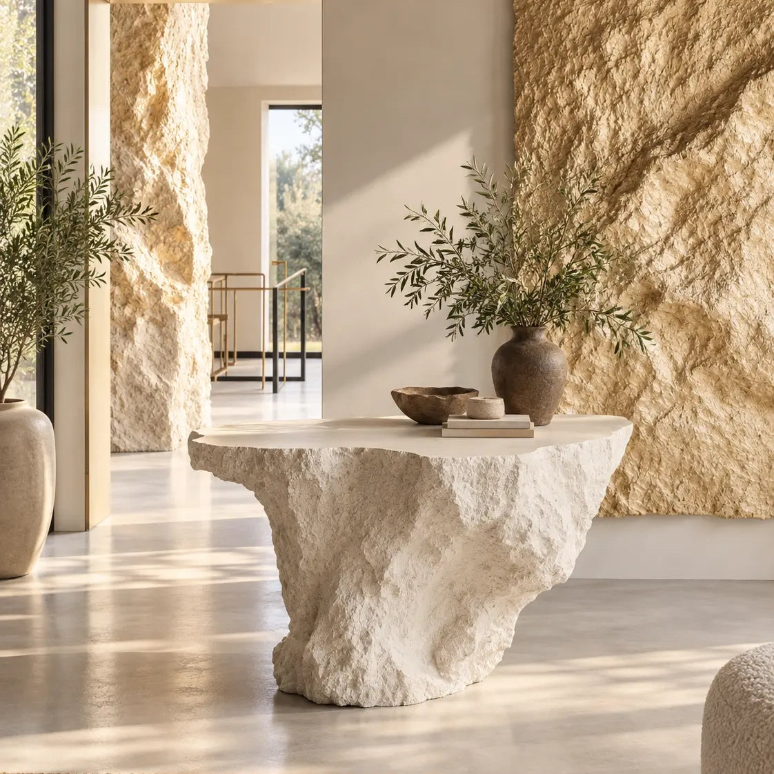 Silent Escarpment — Sculptural Stone-Form Functional Art