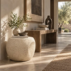 Stillwater Form Sculptural Stone-Look Side Table