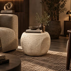 Stillwater Form Sculptural Stone-Look Side Table