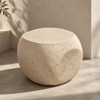 Stillwater Form Sculptural Stone-Look Side Table