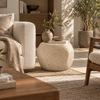Stillwater Form Sculptural Stone-Look Side Table