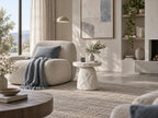 Stone Halo Sculptural Side Table | Handcrafted Stone-Look Accent Table