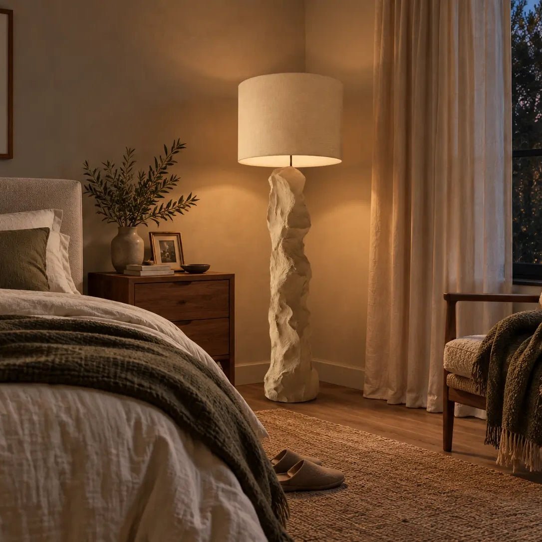 Aeolian Pillar Stone-Look Sculptural Floor Lamp - JART TEAM