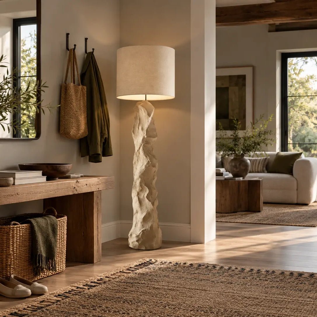 Aeolian Pillar Stone-Look Sculptural Floor Lamp - JART TEAM