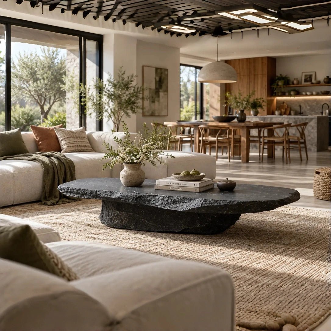 Lithic Expanse – Sculptural Faux-Stone Table & Artistic Display - JART TEAM