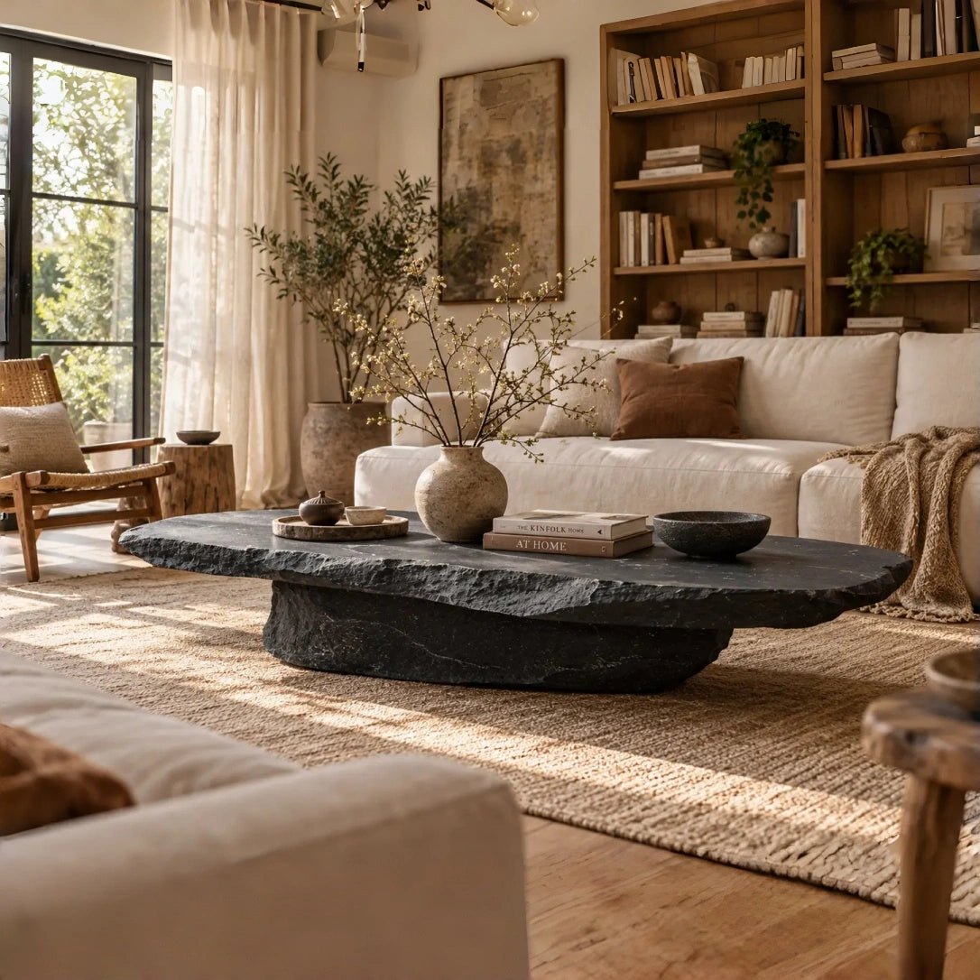 Lithic Expanse – Sculptural Faux-Stone Table & Artistic Display - JART TEAM