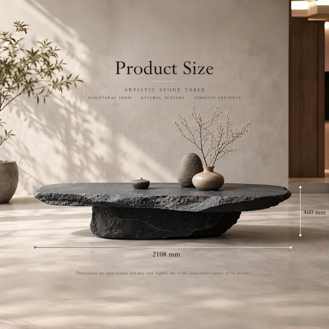 Lithic Expanse – Sculptural Faux-Stone Table & Artistic Display - JART TEAM