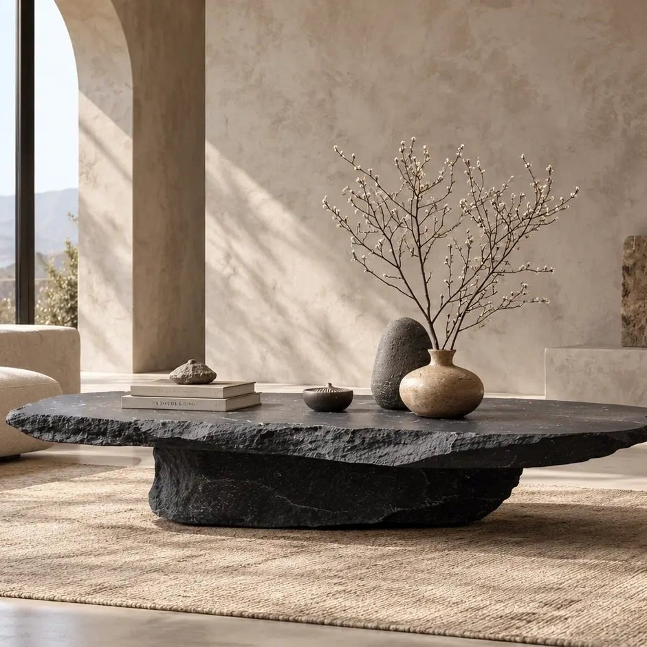 Lithic Expanse – Sculptural Faux-Stone Table & Artistic Display - JART TEAM