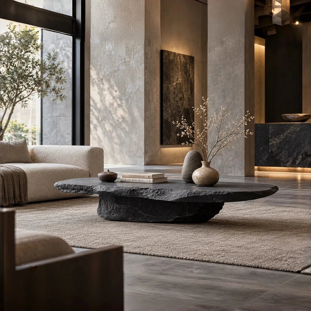 Lithic Expanse – Sculptural Faux-Stone Table & Artistic Display - JART TEAM