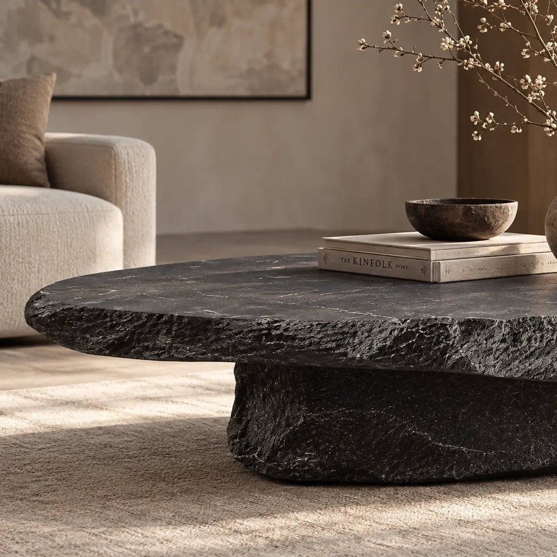Lithic Expanse – Sculptural Faux-Stone Table & Artistic Display - JART TEAM
