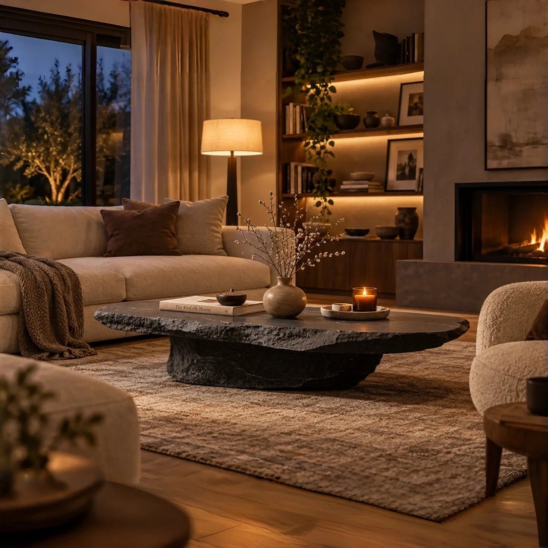 Lithic Expanse – Sculptural Faux-Stone Table & Artistic Display - JART TEAM