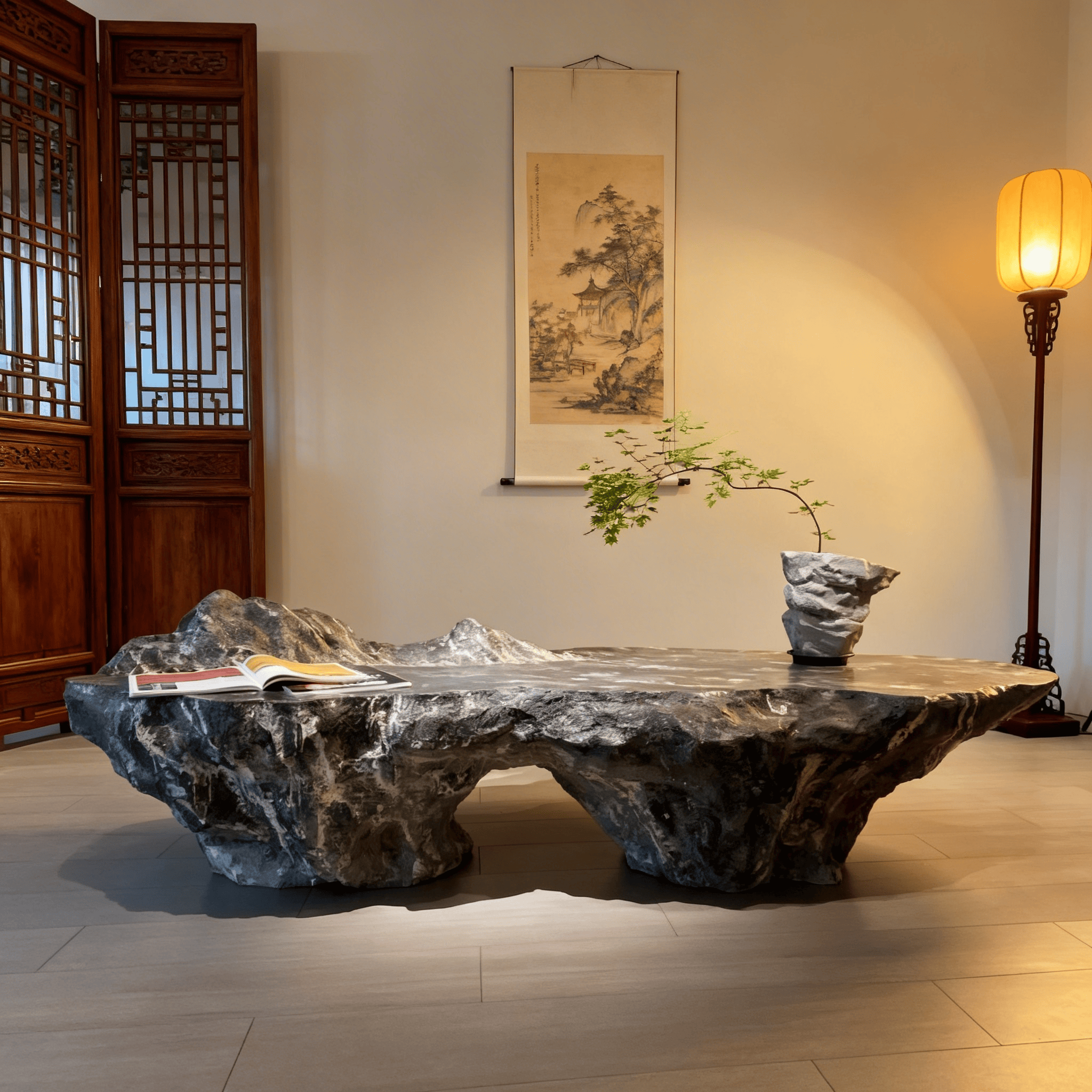 Mountain Stream – Coffee Table Evoking Nature’s Serenity - JART TEAM