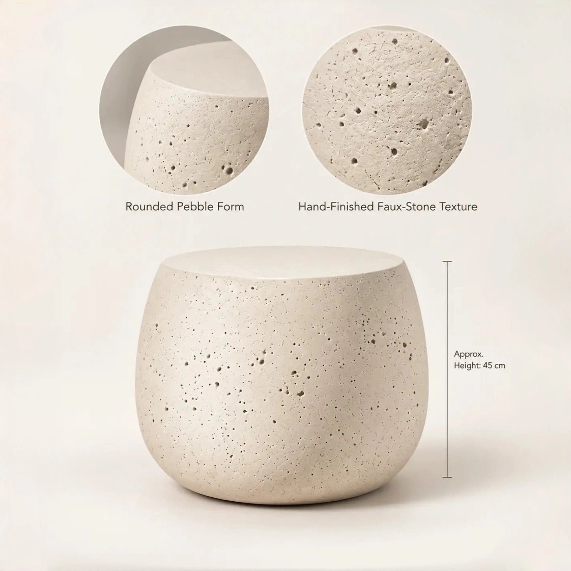 Pebble Echo – Sculptural Stone-Look Side Table - JART TEAM