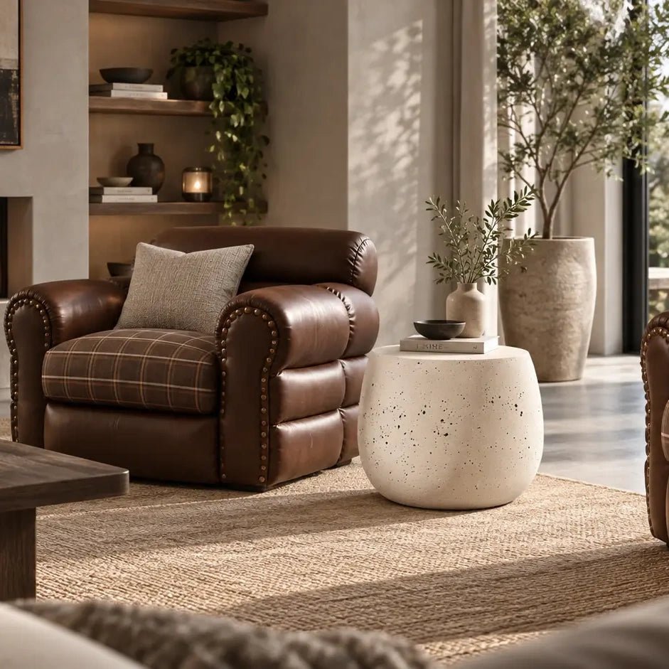 Pebble Echo – Sculptural Stone-Look Side Table - JART TEAM