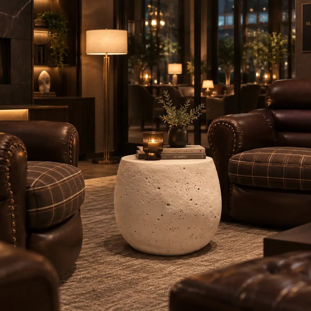 Pebble Echo – Sculptural Stone-Look Side Table - JART TEAM