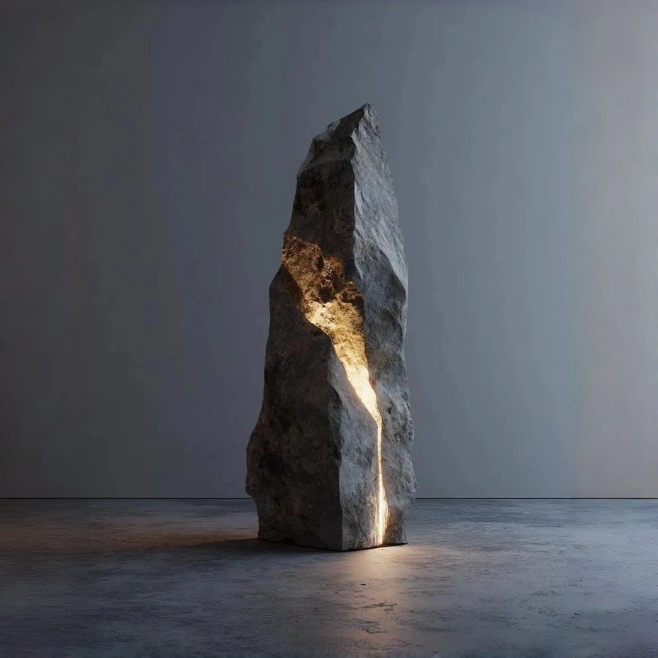 Stone Vein Sculptural Light – Handcrafted Faux Stone Art Lamp - JART TEAM
