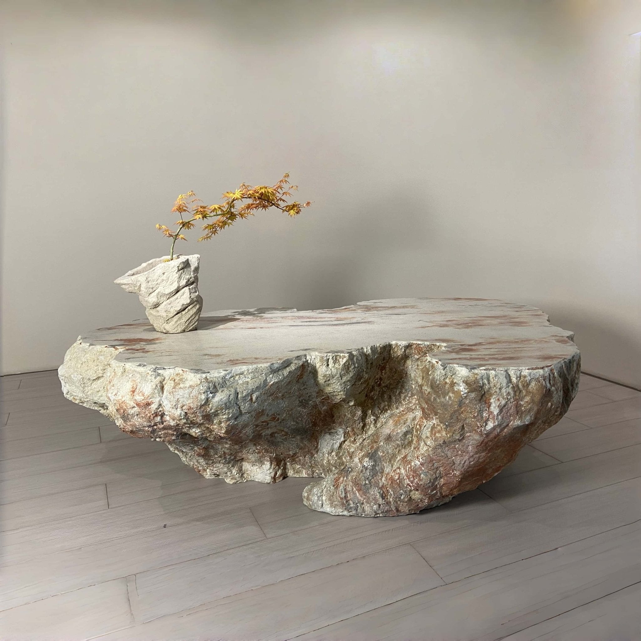 Stratum Coffee Table - Stone Look Artisan Sculptural Side Table - JART TEAM