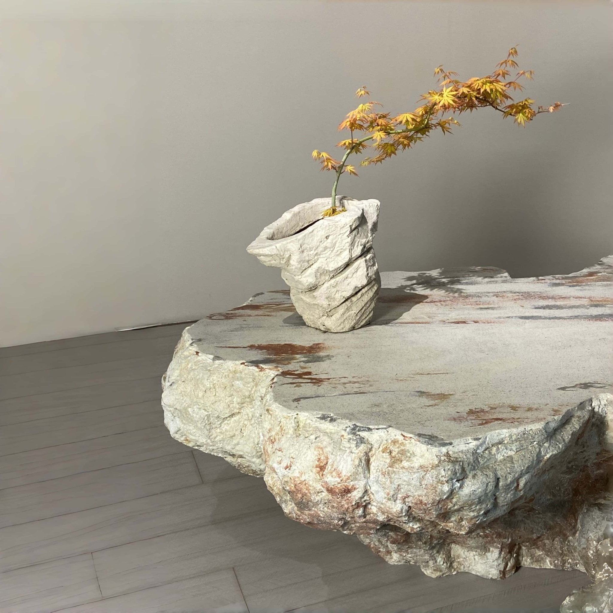 Stratum Coffee Table - Stone Look Artisan Sculptural Side Table - JART TEAM