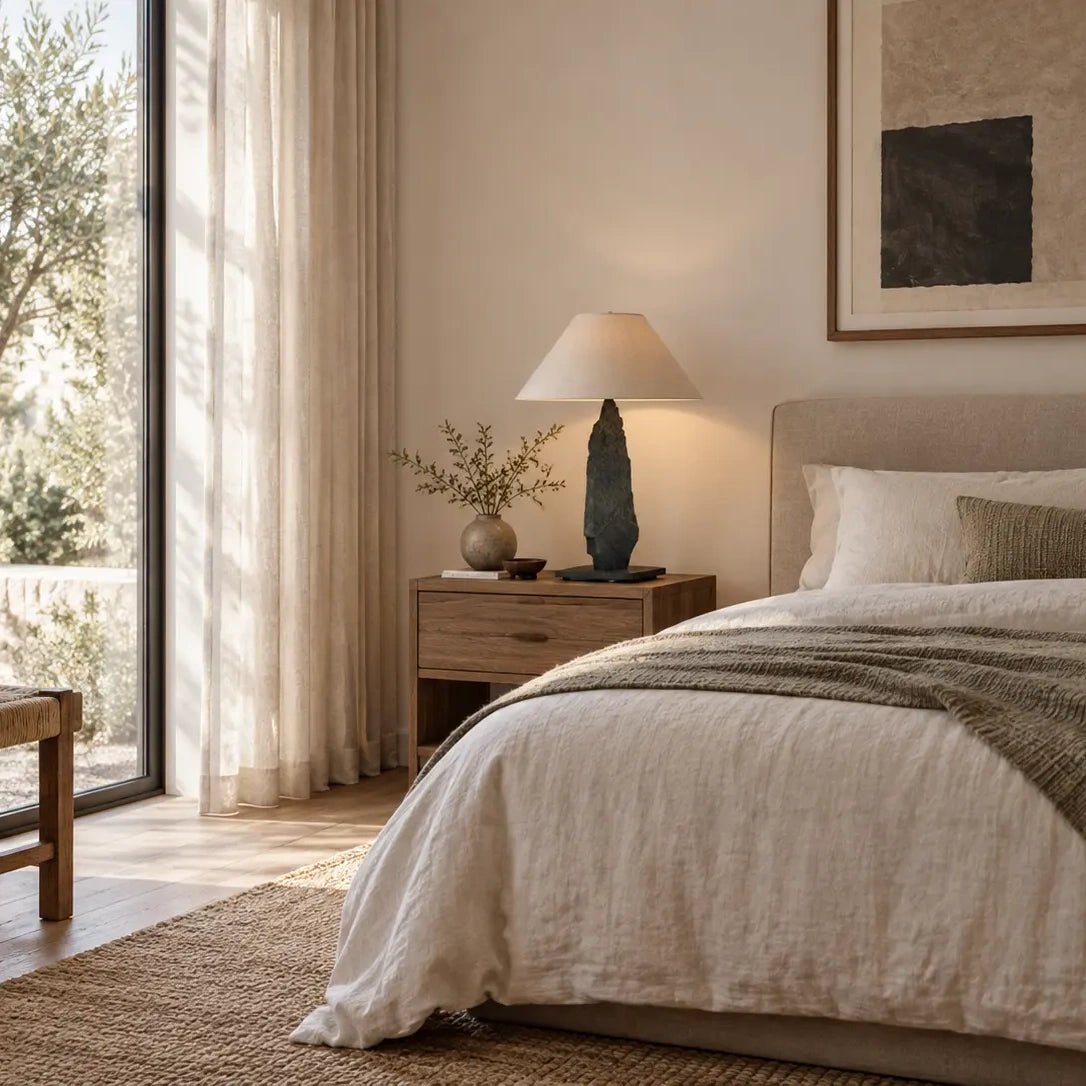 Veiled Crag — Sculptural Stone-Look Table Lamp - JART TEAM